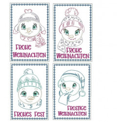 ITH Postkarten - Mr. & Mrs. Schneemann Line Art